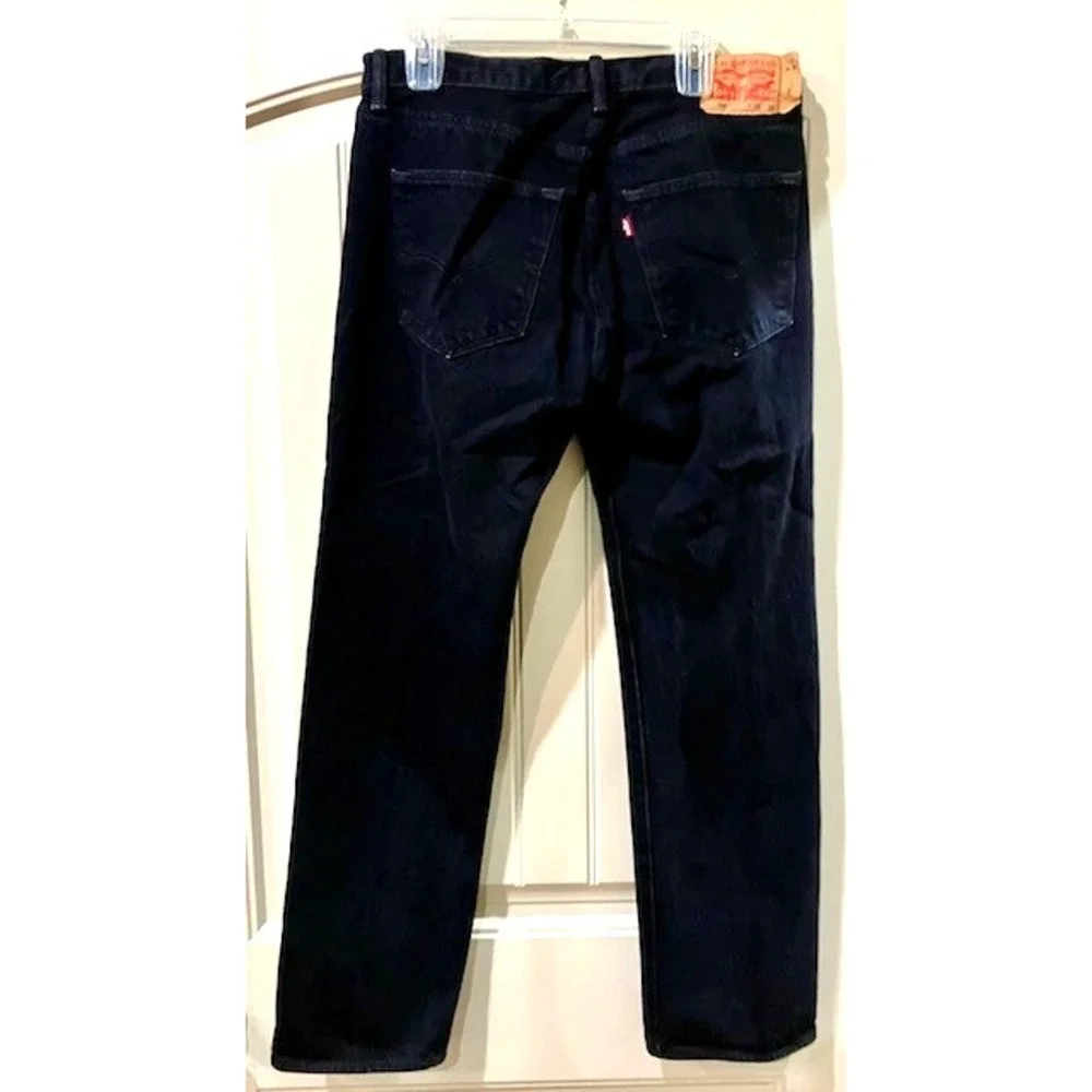 Levi 501 Original Fit Jeans Men 35x32 (35X31) Button Straight Leg Black Denim